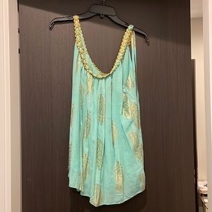 Milly Turquoise and Gold Top